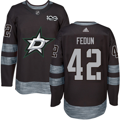 Adidas Men Dallas Stars #42 Taylor Fedun Black 1917-2017 100th Anniversary Stitched NHL Jersey